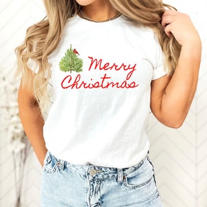 Merry shirt, Merry Christmas Shirt for Women, Christmas Crewneck Christmas rt-shirt