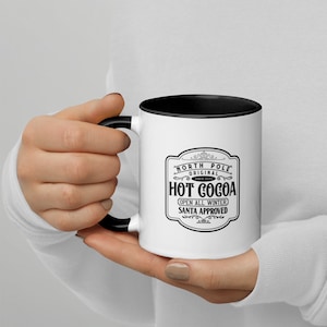 Hot Cocoa Mug with Color Inside, Personalized Cocoa Mug