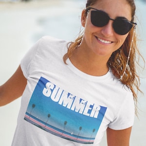 Women&#39;s Relaxed Summer T-Shirt Beach T-Shirt Ocean T-Shirt
