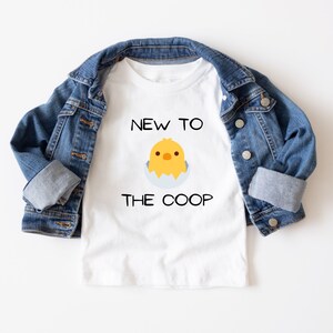 New to the Coop Short Sleeve Tee, Gender Reveal Shirt, Baby Shower Gift