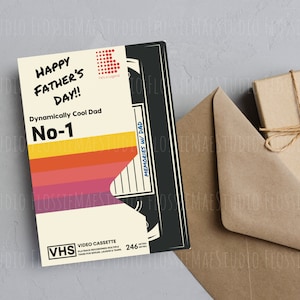 Vatertag VHS Karte svg, Vatertagskarte, nostalgische Vatertagskarte, VHS Karte svg, Digitaler Download, druckbare Karte