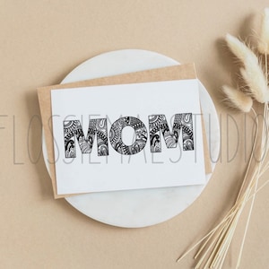 Imprimible para colorear Tarjeta del Día de la Madre Descarga digital PDF Tarjeta para colorear