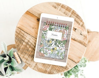 Digital Notepad | Floral Notepad | Instant Download Notepad | PDF Notepad for GoodNotes or Notability | Floral Notepad