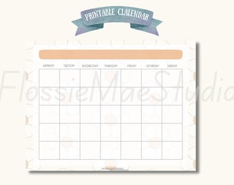 cute daisy printable calendar template pdf digital template etsy