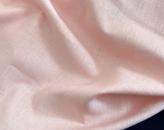 100% washed linen fabric in nude / powder pink