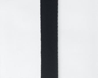 Ribbon / trim black cotton twill 1 cm / 10 mm wide - 5 meters