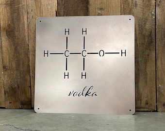 Vodka Molecule Metal Art: CNC Cut Chemistry Wall Decor