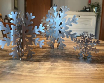 SteelFreak 3D Metal Snowflake - Stainless Steel