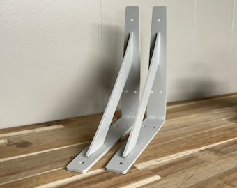 Heavy Duty Steel Shelf Brackets (Pair): Industrial Metal L Bracket, Made in USA