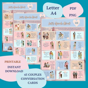 Printable Couple question cards, Couple conversation questions,  Relationship questions, Couple games, Couple therapy