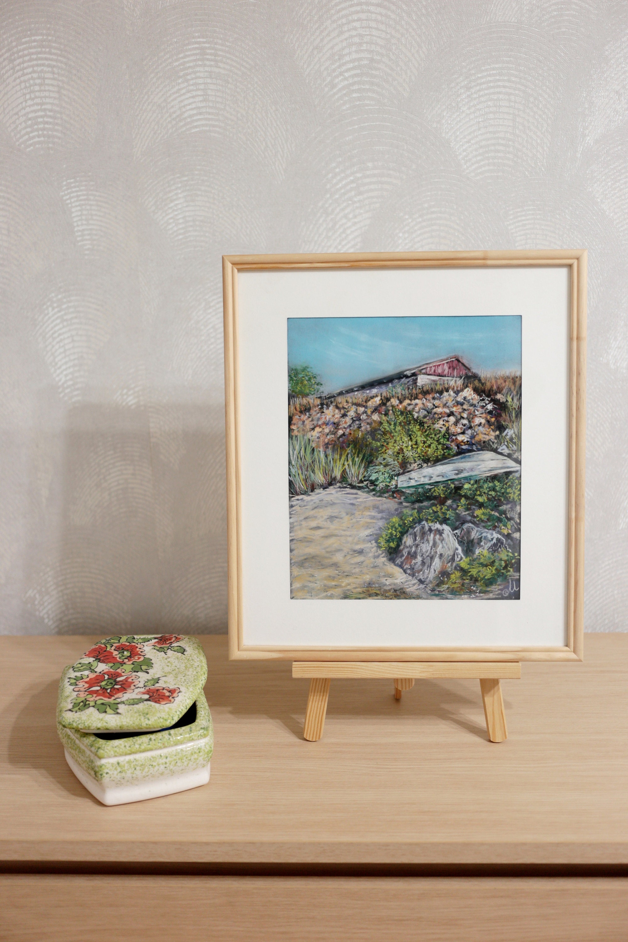 Pared enmarcada decoración original pintura a mano pastel | Etsy