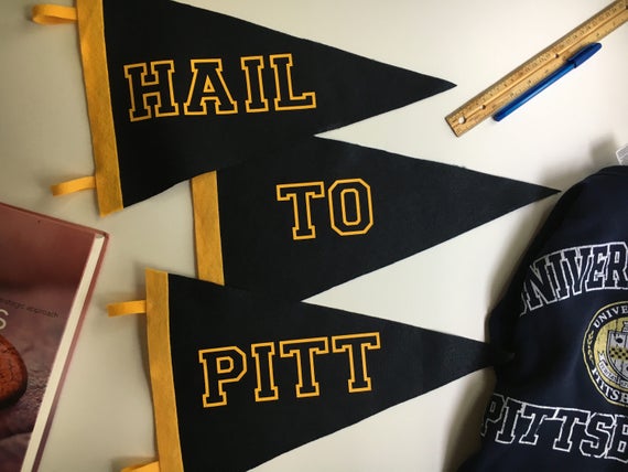 University Of Pittsburgh Pitt Pennant Set Of 3 Hail To Pitt Collegiate Pennant Dorm Decor