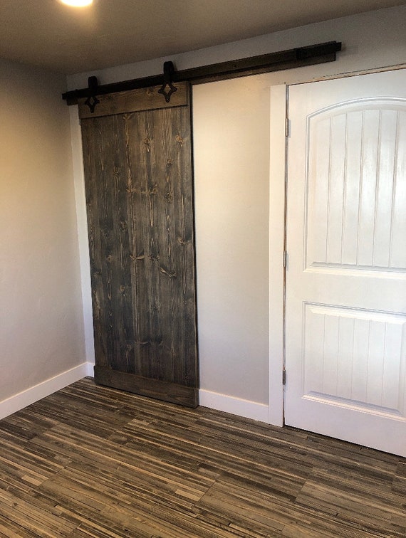 Single Panel Interior Barn Door Sliding Wooden Door Barn Etsy