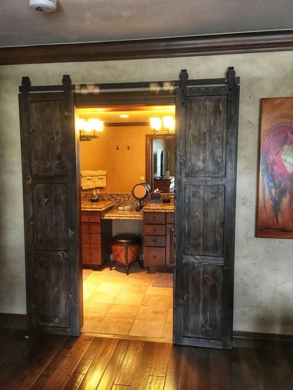 Barn Door Double Barn Doors Modern Rustic 19w X Etsy