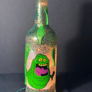 Handmade Slimer Ghost buster light up bottle