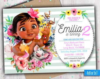 moana invitation etsy