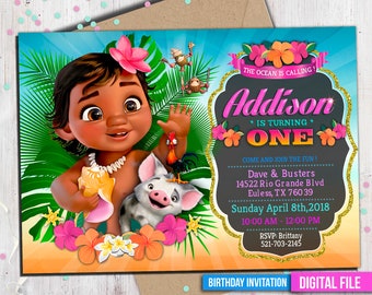 moana invitation etsy