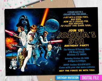 star wars invites etsy starwars invitations