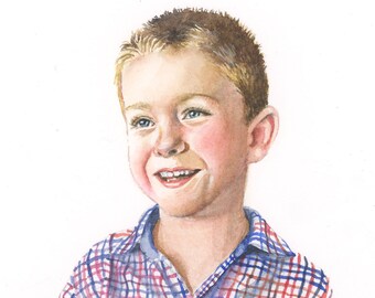 Custom Watercolor Portrait, Original Hand Painted Art
