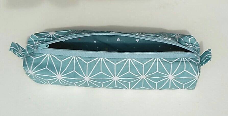 Trousse à Crayons/ Trousse Stylos Fait Main en Coton Enduit Doublé Oeko-Tex