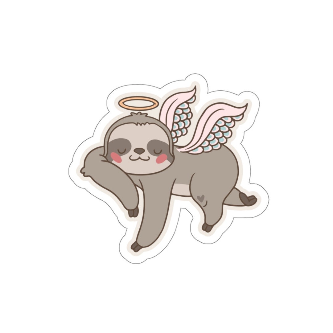 Super Cute Sloth Angel Friends Gift Die-cut Stickers - Etsy