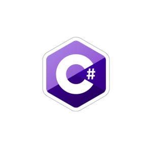 C# C Sharp Programming Language Logo Die-Cut Stickers