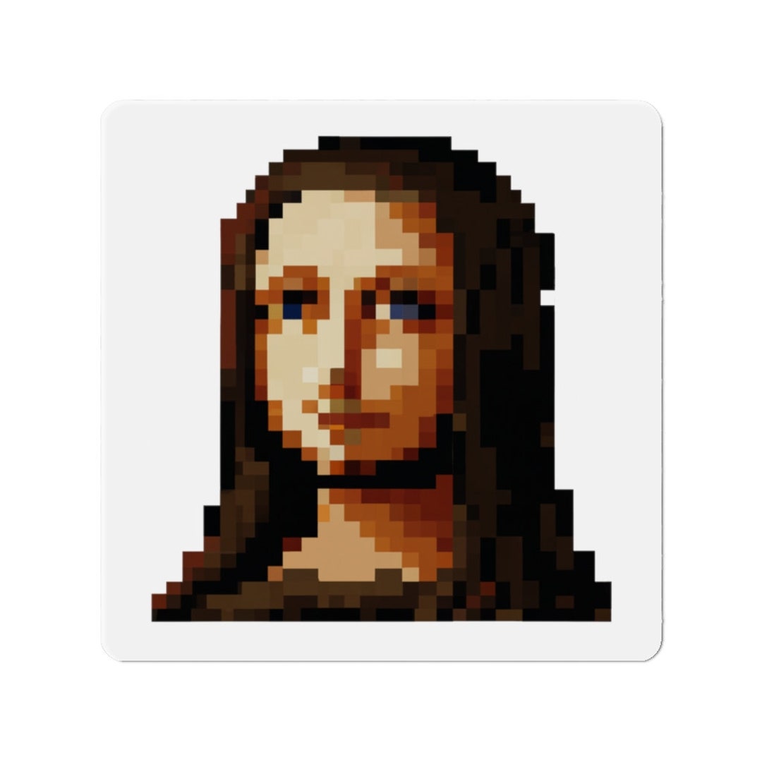 Mona Lisa Pixel Art Imanes KissCut Etsy España
