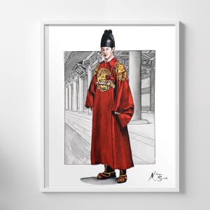 Korean Hanbok, Hanbok dress, Korea, Korean Art, Korean Painting, Watercolor, Watercolor Print, Art Print, Fine Art, Painting