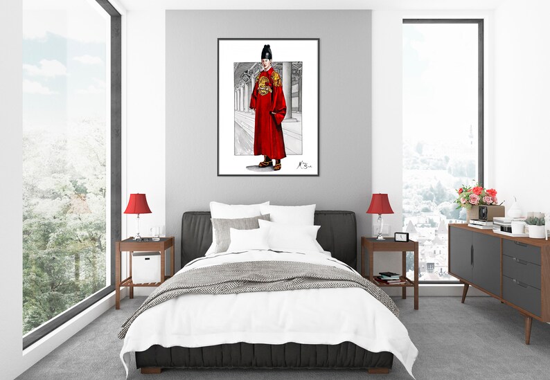 Korean Hanbok Painting Hanbok dress Watercolor Print Korea Art Print Fine Art Korean Painting Watercolor Korean Art