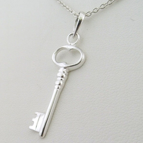 925 Sterling Silver Key Pendant without Chain Necklace - Perfect Birthday Gift