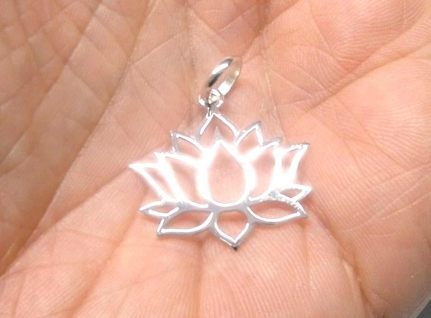 Fatto A Mano 925 Argento Sterling Fiore Aperto Mandala - Foto 2