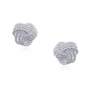Handmade 925 Sterling Silver Small Twisted Knot Swirl Stud Earrings 6mm