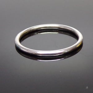 925 Sterling Silver 1.8 mm Round Skinny Stacking Wedding Midi Thumb Ring G to Z1