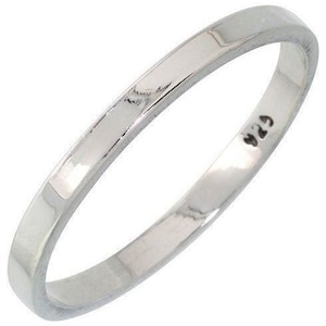 Handgemachter 2 mm 925 Sterling Silber Ehering, Daumen oder Midi Ring G bis Z+2