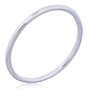 Handmade 925 Sterling Silver 1.2mm Round Super Skinny Stacking Wedding Midi Ring