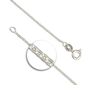 May include: A silver chain necklace with a lobster clasp closure. The chain is a delicate, twisted design.