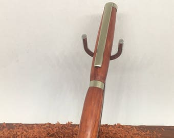 Padauk & Satin Nickel Slimline Pen