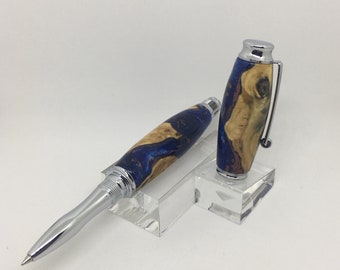 Spectral & Buckeye Burl Chrome Metro Rollerball Pen