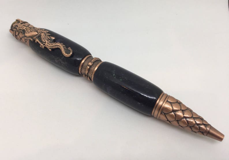 Dark Pearlescent Acrylic /& Copper Dragon Pen