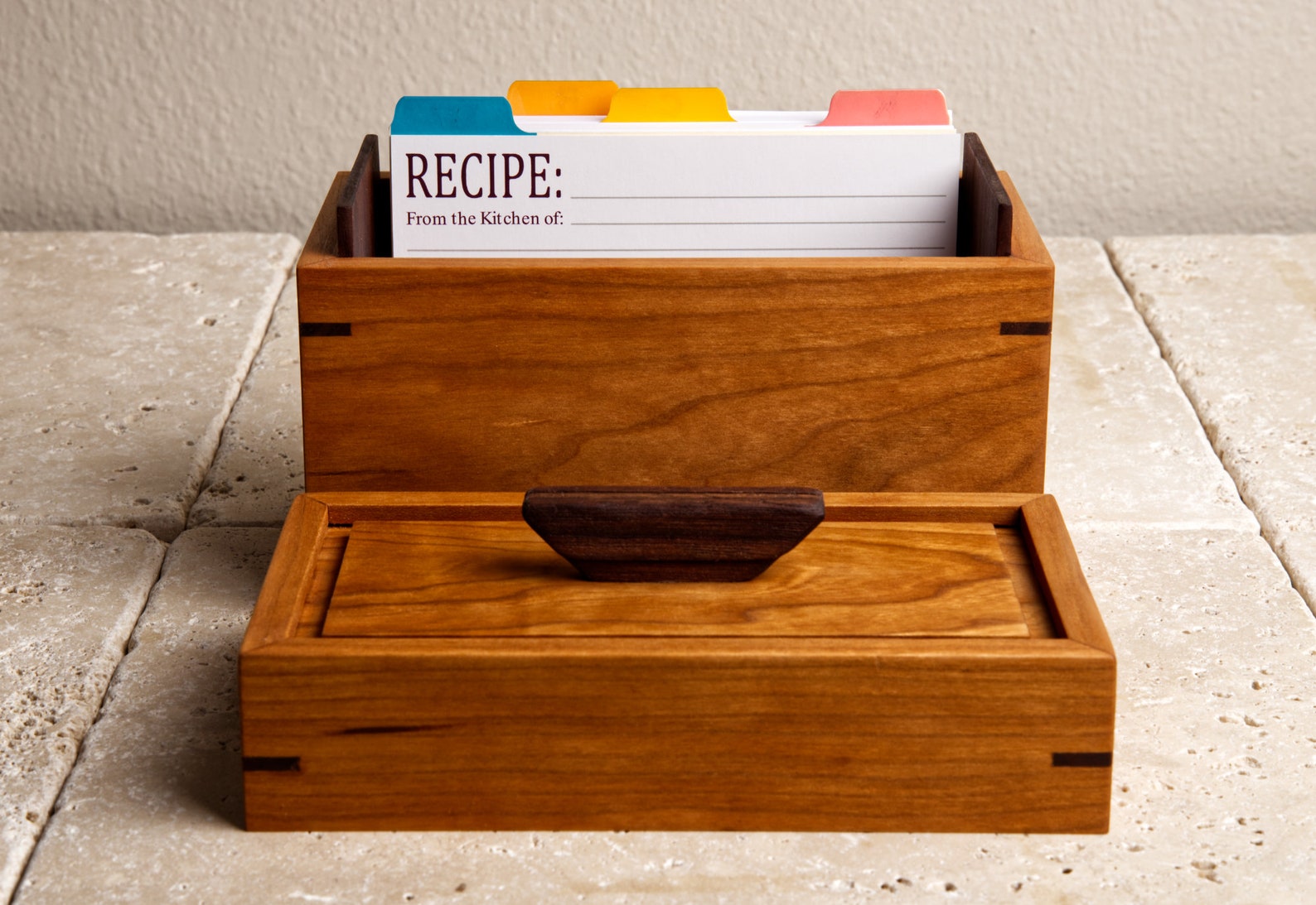 Cherry Wood Recipe Box 4 X 6 Recipe Box Wooden Recipe Box Etsy
