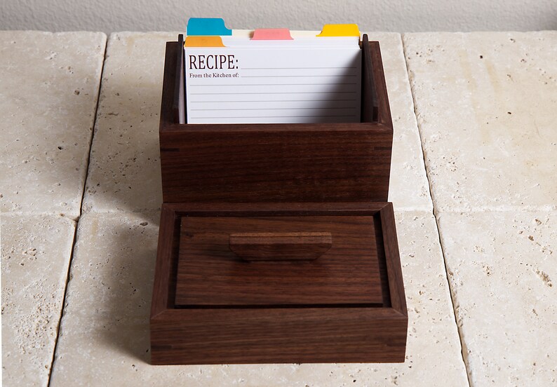 Large Recipe Box Recipe Box 4x6 Wooden Recipe Box Black Etsy