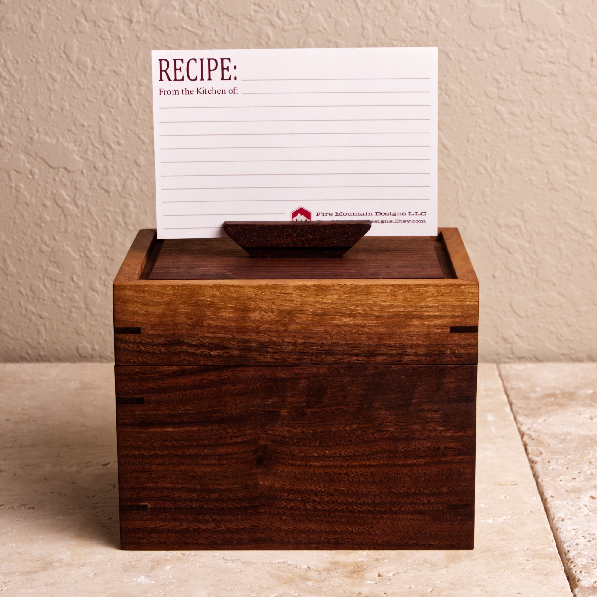 Large Recipe Box Recipe Box 4x6 Wooden Recipe Box Black Etsy