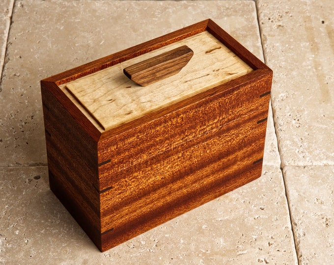 Recipe Box, Recipe Box 4x6, Wooden Recipe Box, Curly Maple Recipe Box
