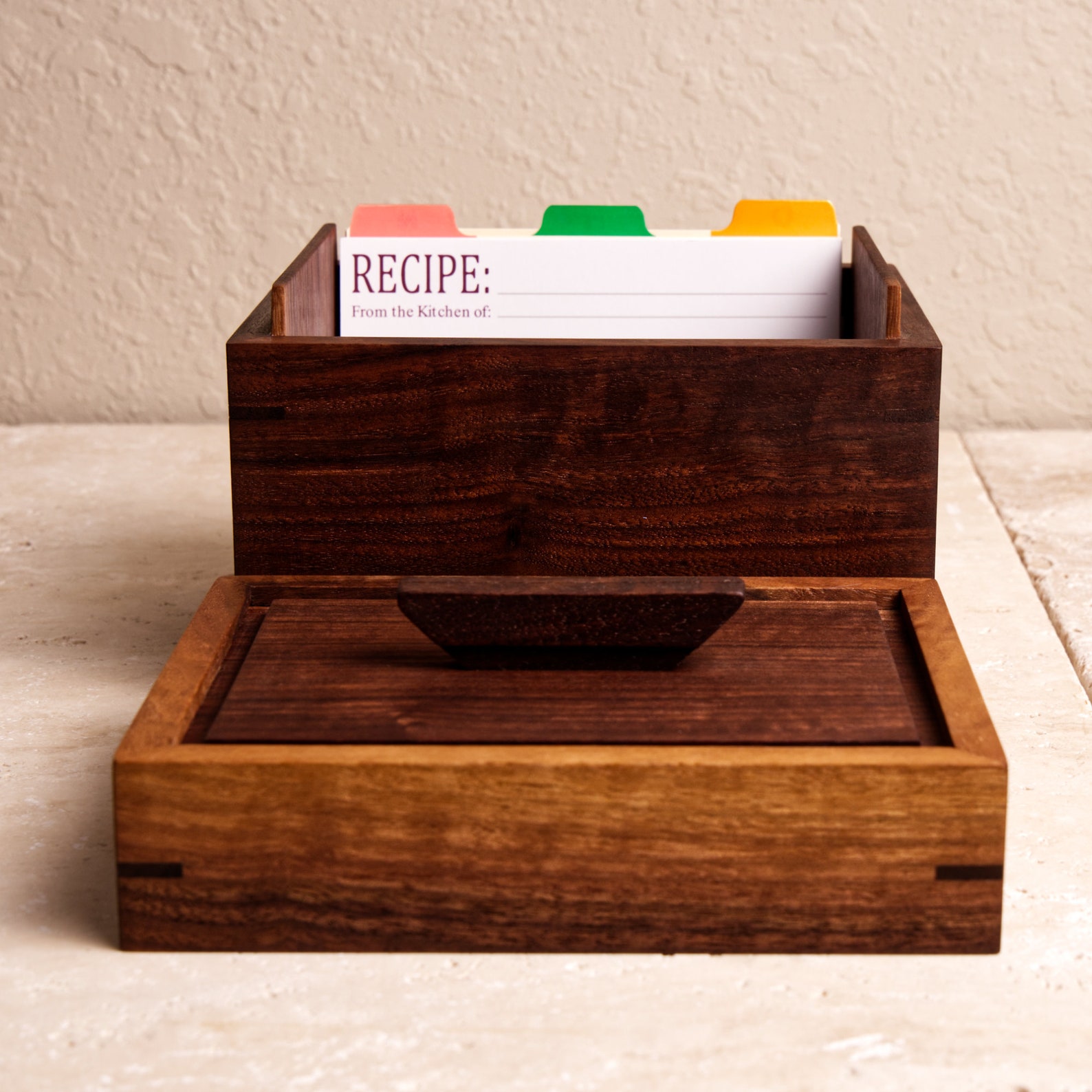 Large Recipe Box Recipe Box 4x6 Wooden Recipe Box Black Etsy
