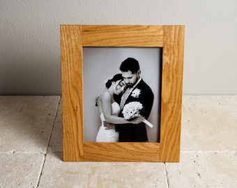 8x10 Red Oak Wood Picture Frame, Handmade Wooden Photo Frame