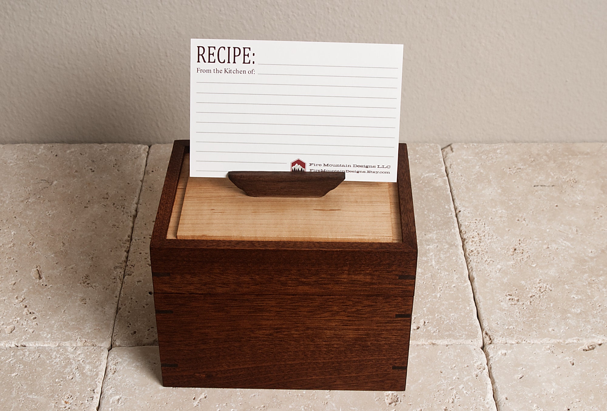 Large Recipe Box Recipe Box 4x6 Wooden Recipe Box Etsy