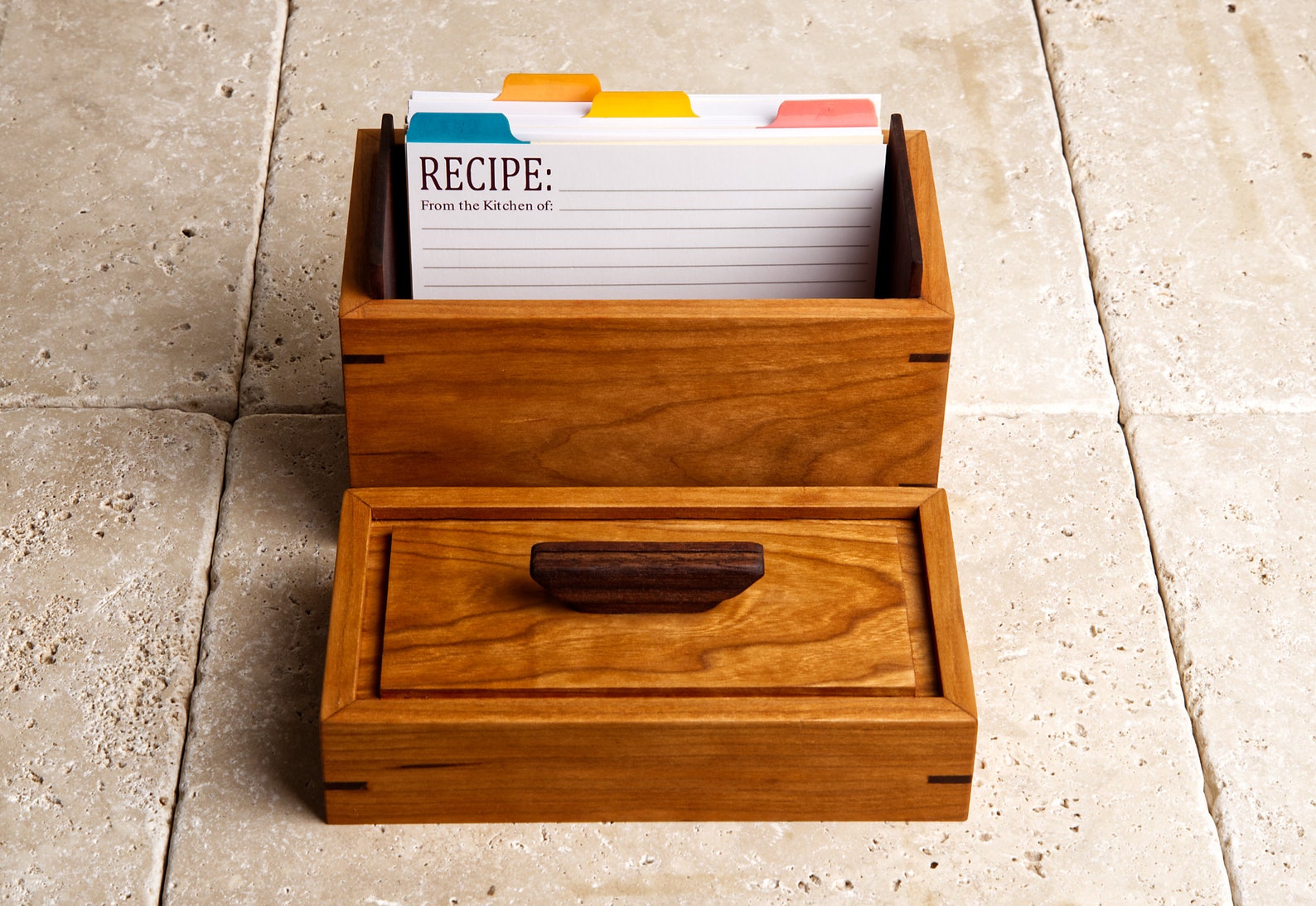 Cherry Wood Recipe Box 4 X 6 Recipe Box Wooden Recipe Box Etsy