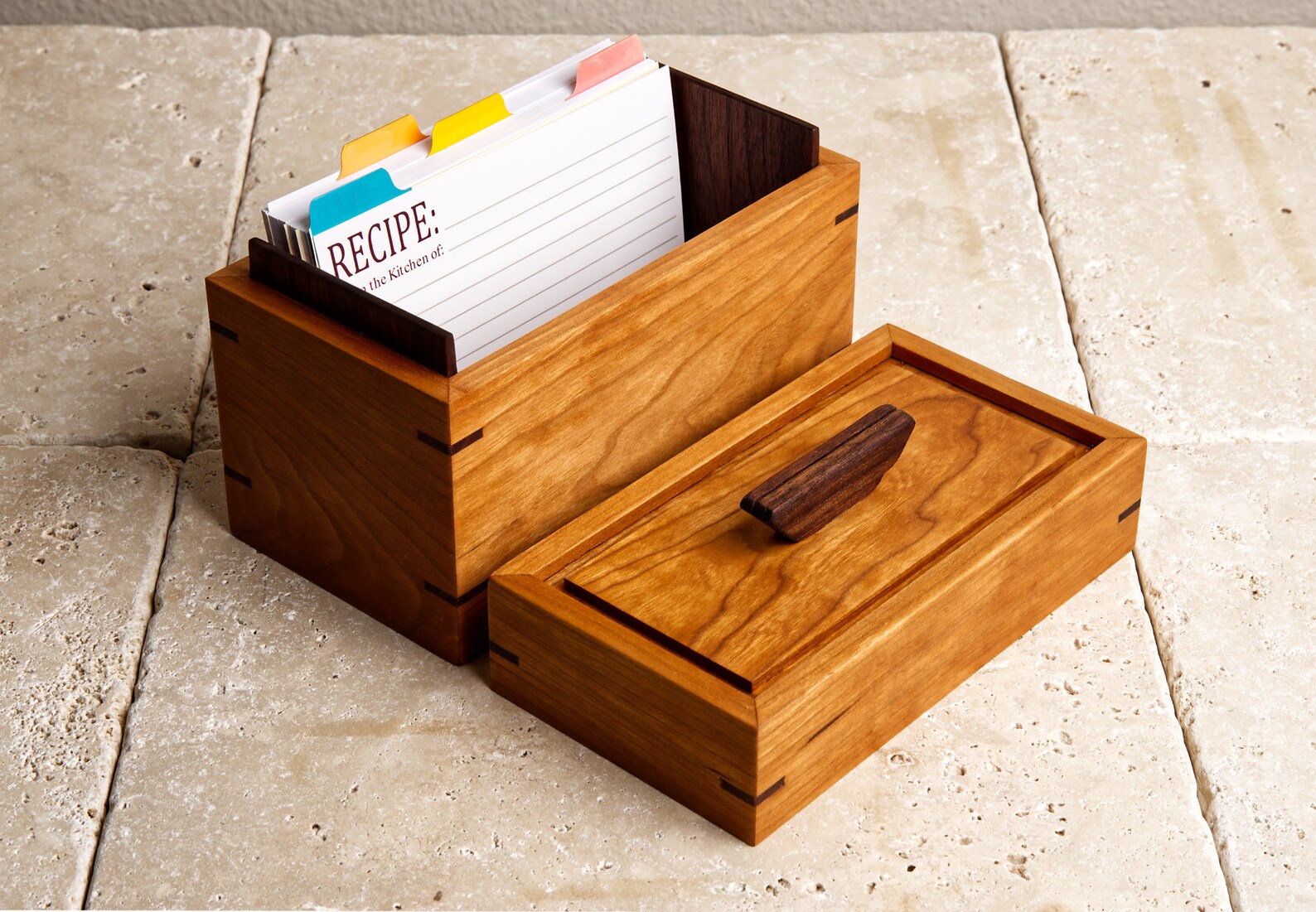 Cherry Wood Recipe Box 4 X 6 Recipe Box Wooden Recipe Box Etsy