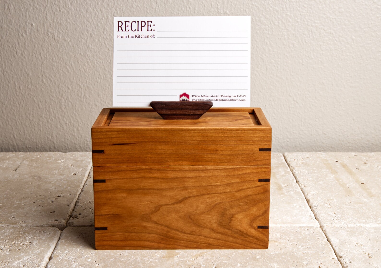Cherry Wood Recipe Box 4 X 6 Recipe Box Wooden Recipe Box Etsy