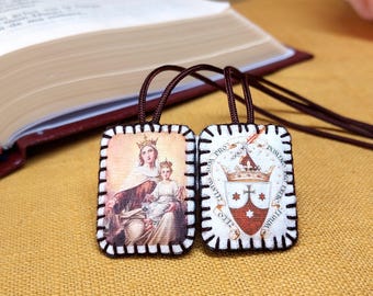 Wollen scapulier van Onze-Lieve-Vrouw van de Karmel - katholiek cadeau